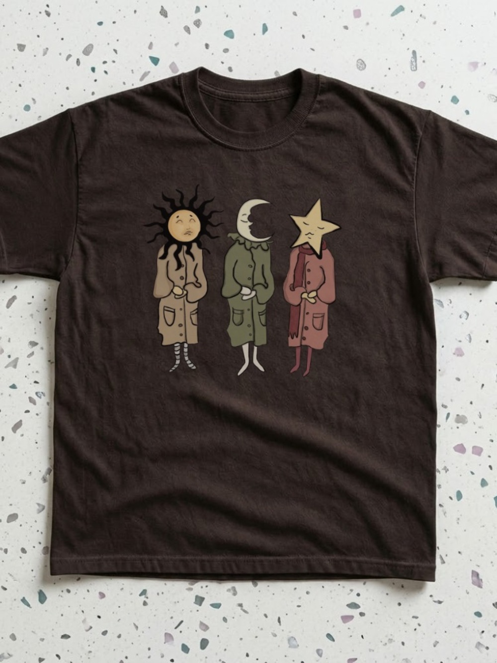 Kidcore Y2K Sun Moon Star Graphic Tee